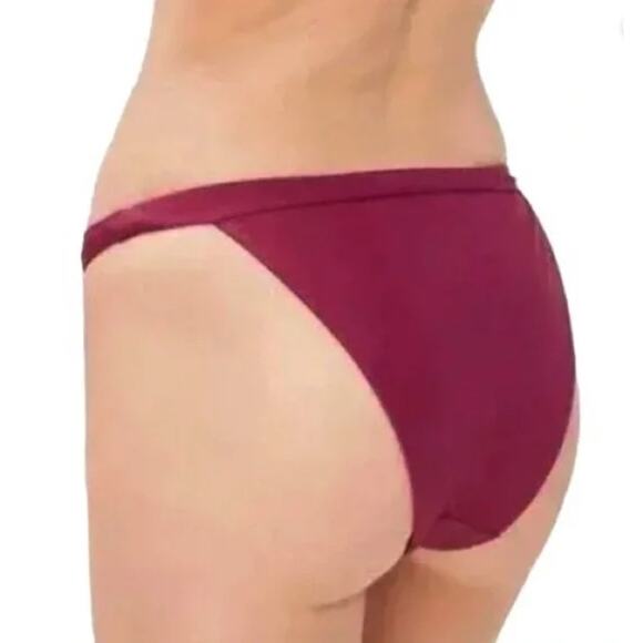 Andie Swim Bikini Bottom The Caicos Plum Red Large Swimwear Swimsuit - Picture 2 of 6